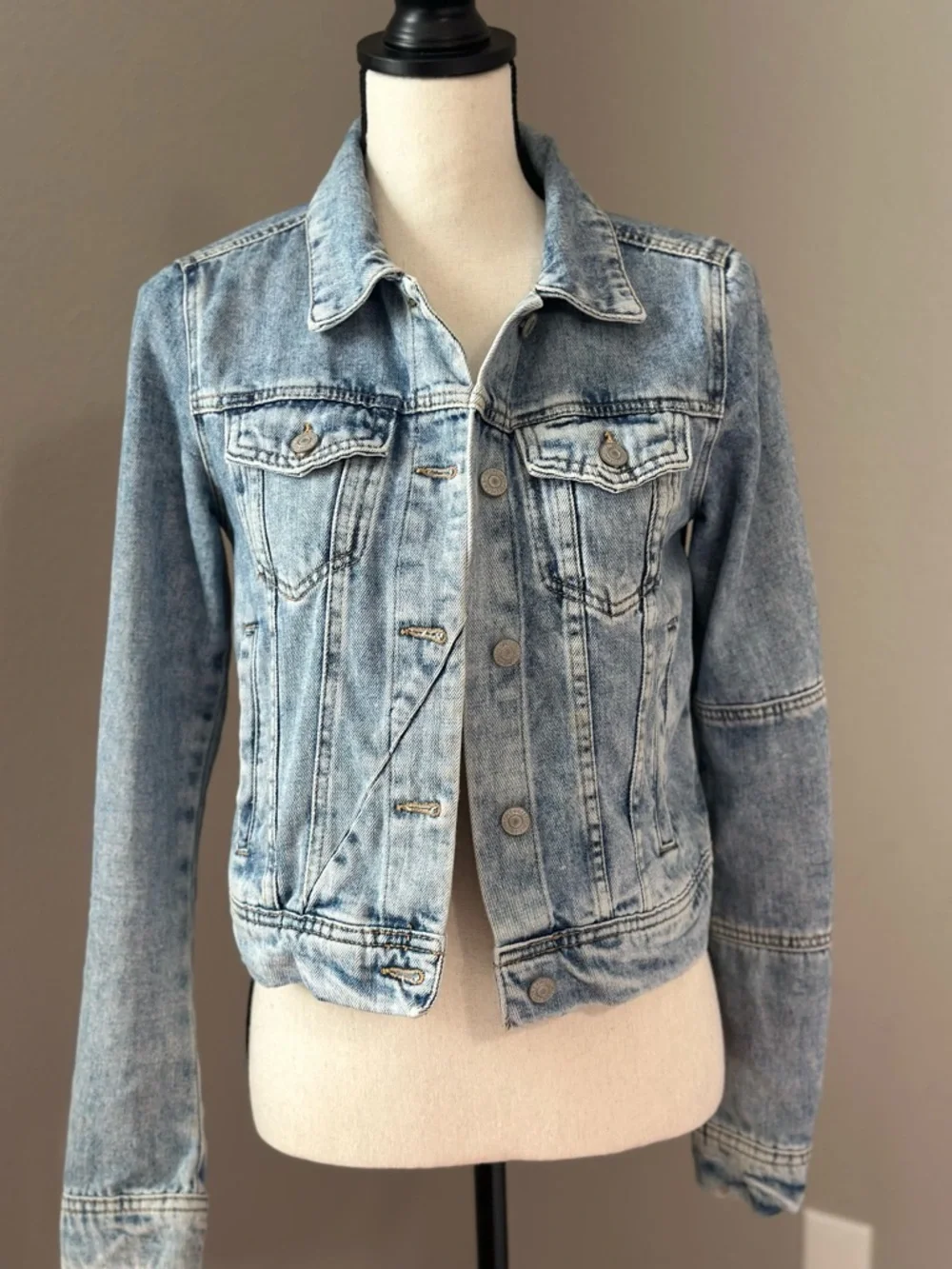 Free People Light Wash Blue Denim Jacket - Picture 3 of 7
